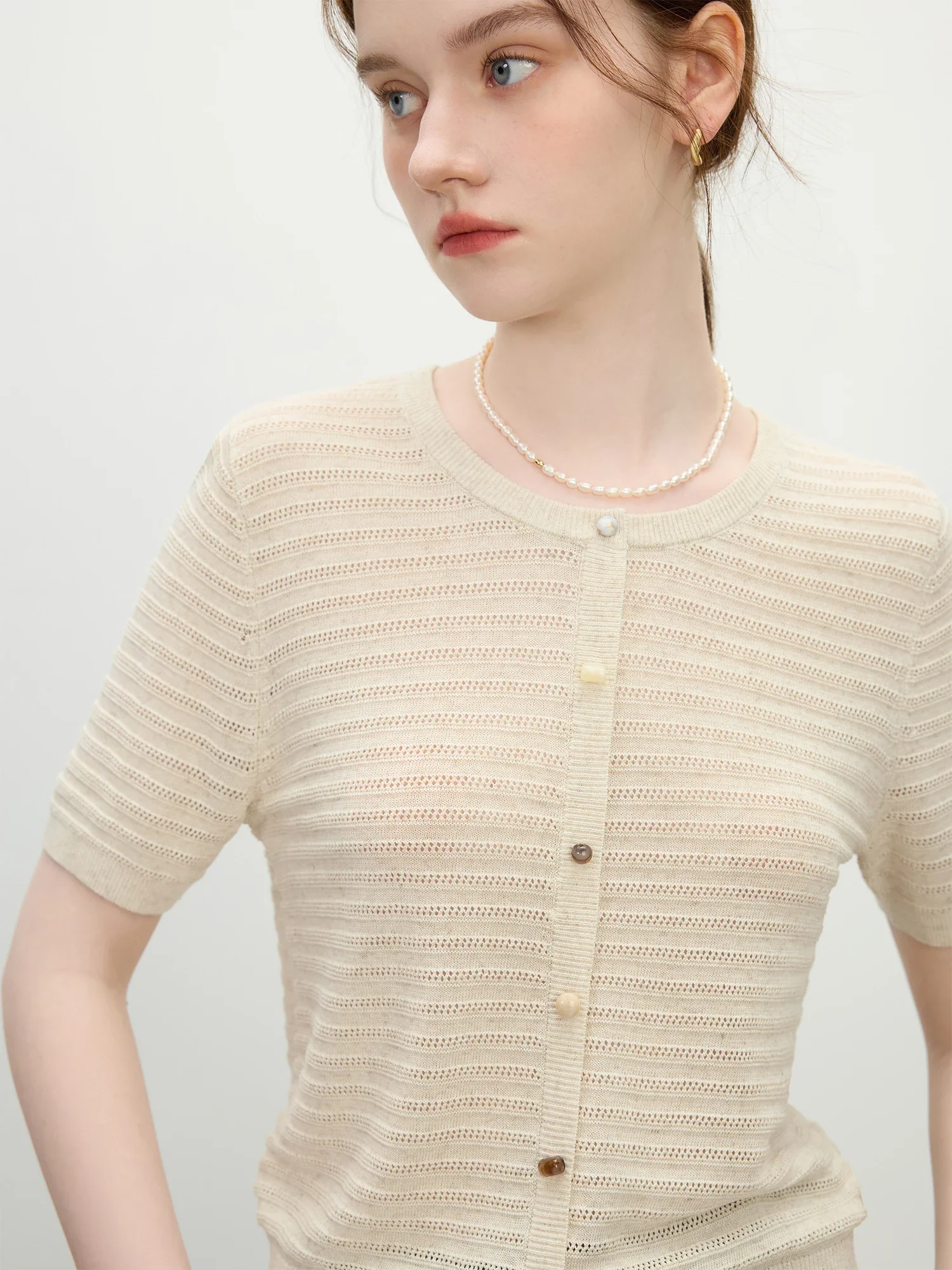 Crochet Knit Linen Vacation Cardigan - Image 2