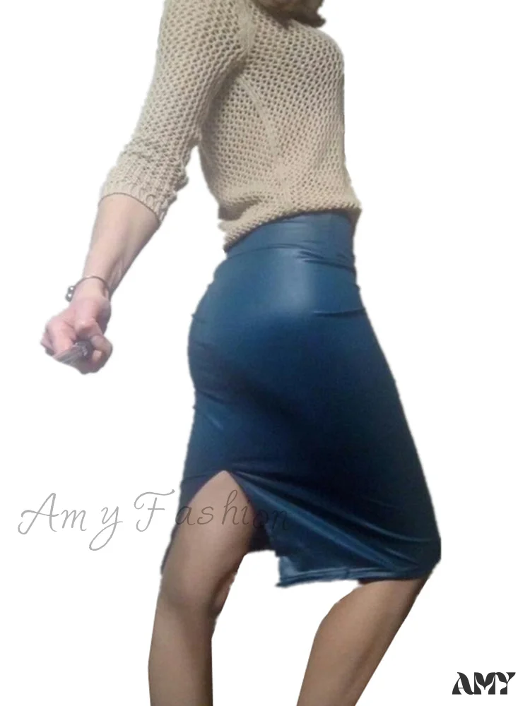 Amy Fashion - Women New Fashion Back Split Sexy Skirt - Image 3