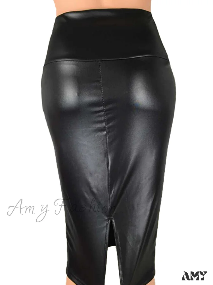 Amy Fashion - Women New Fashion Back Split Sexy Skirt - Image 4