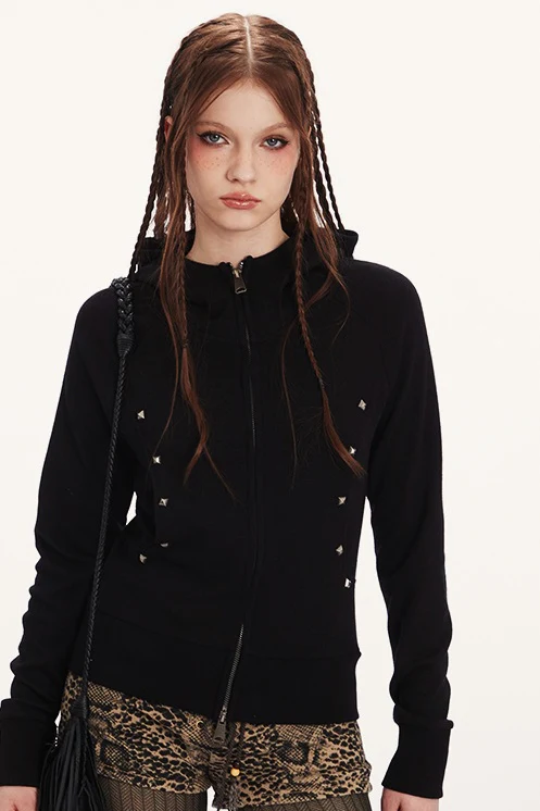 Double-Zip Fitted Short Hoodie - Image 3