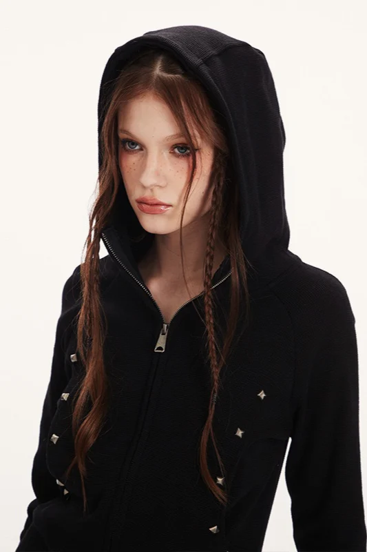 Double-Zip Fitted Short Hoodie - Image 4