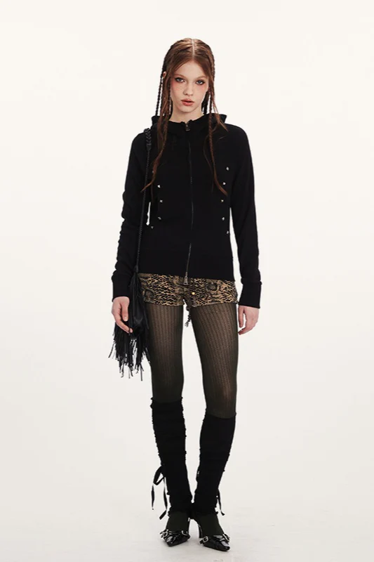 Double-Zip Fitted Short Hoodie - Image 5