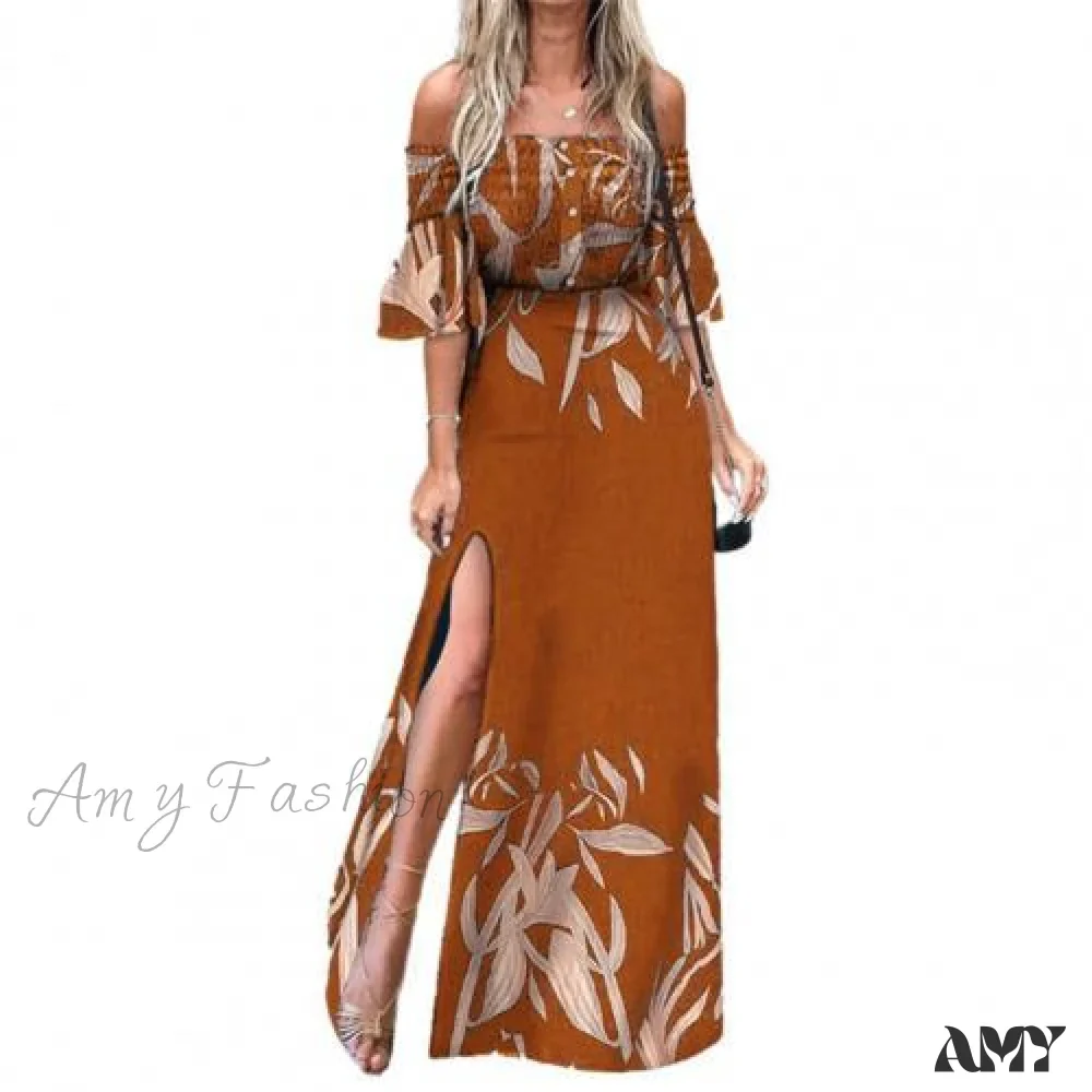 Amy Fashion - Elegant High Split Ruched Buttons Dress - Image 2