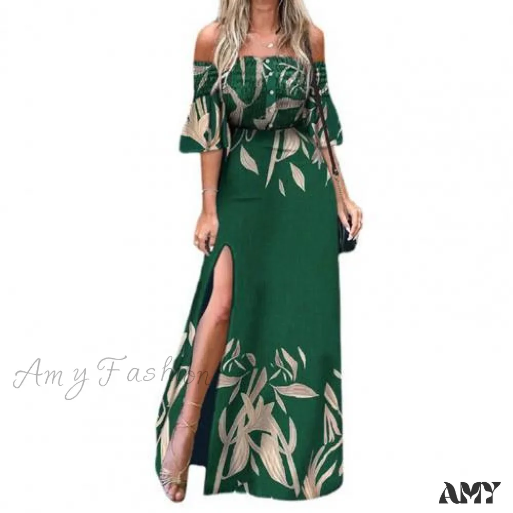 Amy Fashion - Elegant High Split Ruched Buttons Dress - Image 4