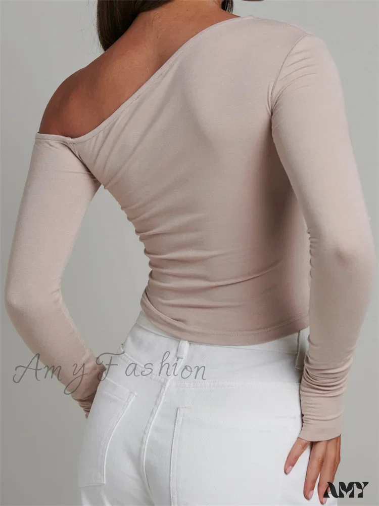 Amy Fashion - Elegant Lace Patchwork Long Sleeve O-Neck Slim Fit T-shirts - Image 2