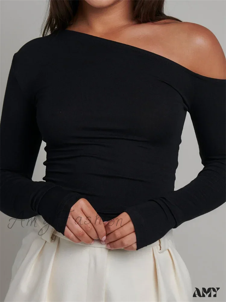 Amy Fashion - Elegant Lace Patchwork Long Sleeve O-Neck Slim Fit T-shirts - Image 4