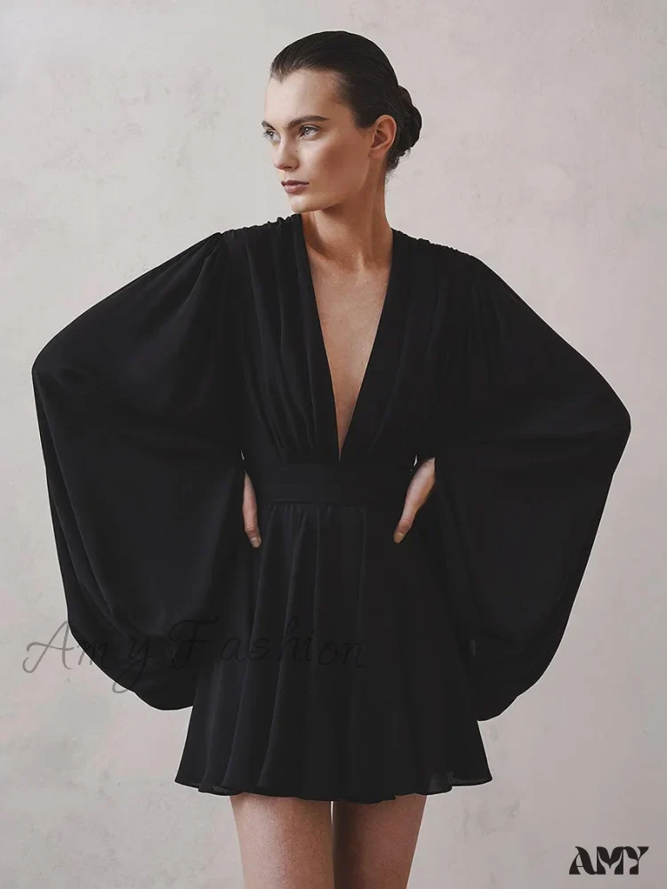 Amy Fashion - Elegant Pleated High Waist Dresses - Image 2
