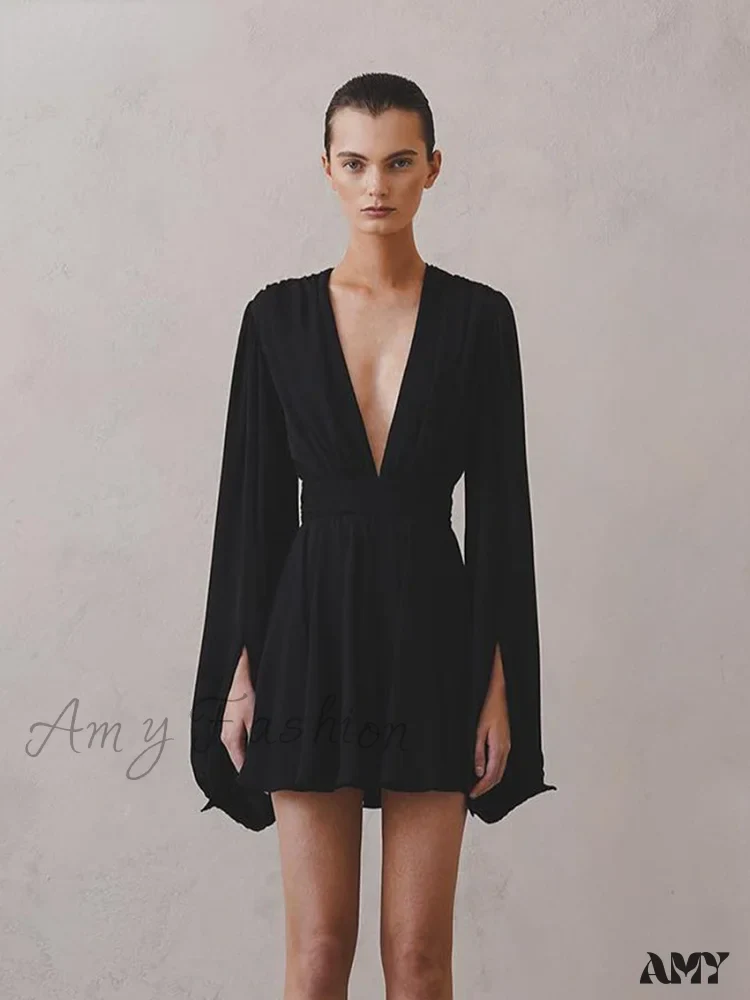 Amy Fashion - Elegant Pleated High Waist Dresses - Image 3