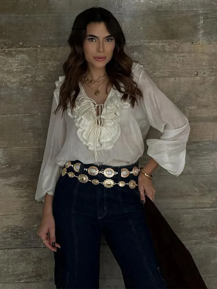 Elegant Tiered Ruffles Blouse - Image 4