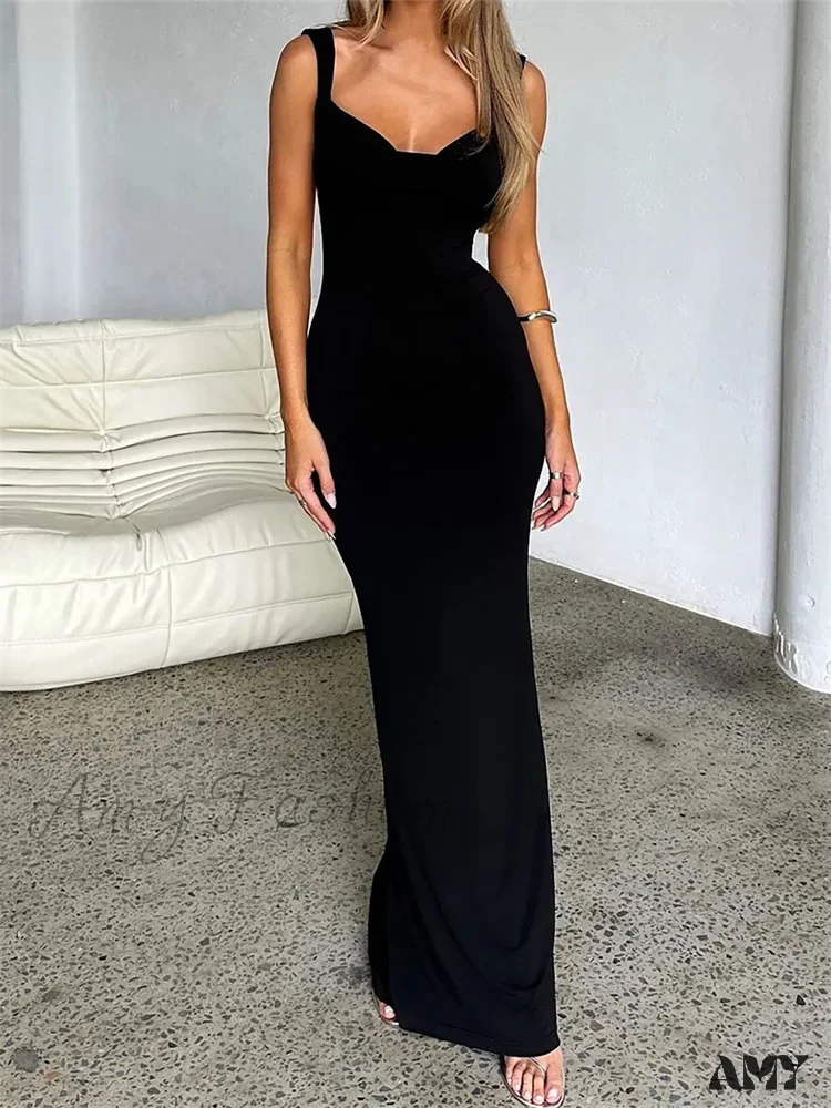 Amy Fashion - Elegant Women Bow Patchwork Sleeveless V-neck Low Cut Backless Solid Cocktail Party Formal Vestidos