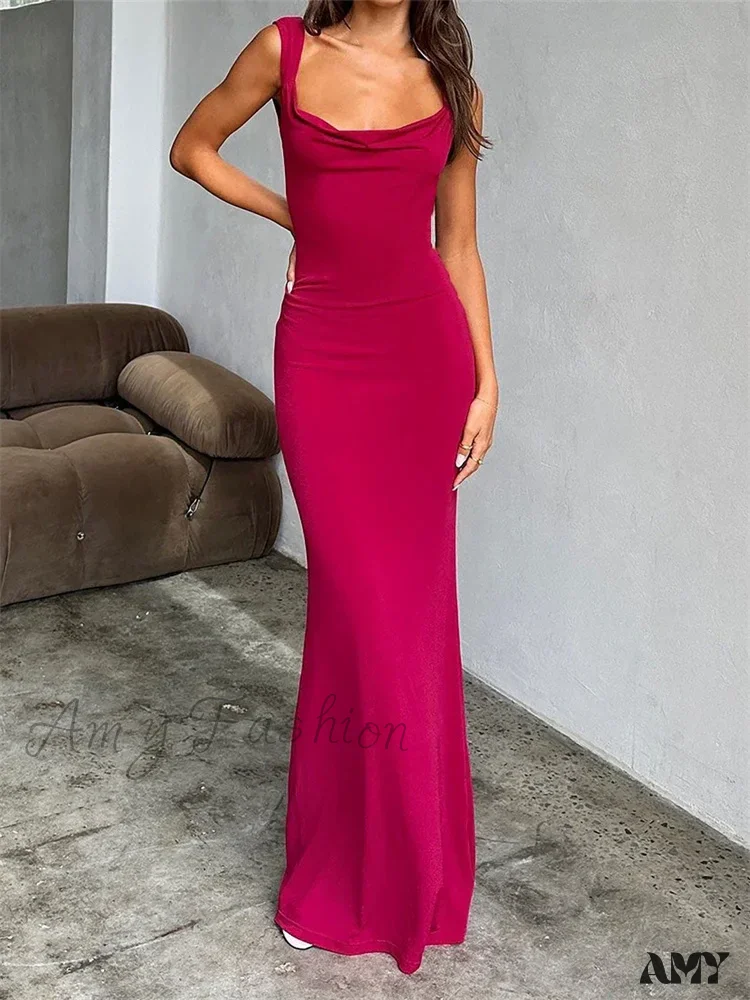 Amy Fashion - Elegant Women Bow Patchwork Sleeveless V-neck Low Cut Backless Solid Cocktail Party Formal Vestidos - Image 4