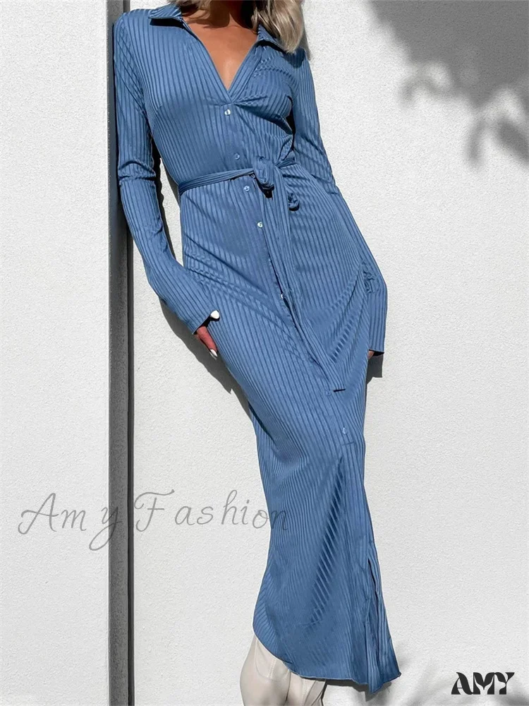 Amy Fashion - Elegant Women Sleeve Shirt Solid Casual Buttons Up Party Beach Cocktail Club Vestido Streetwear - Image 2