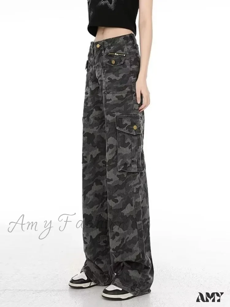 Amy Fashion - Fashion Women's Slacks Aesthetic Clothing Vintage Harajuku New Women Clothes for Teenagers Flare Jean - Image 5