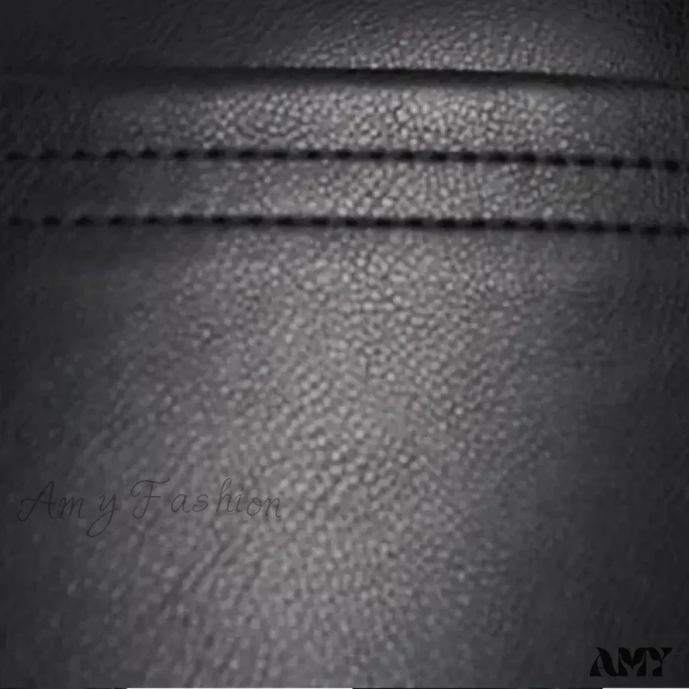 Faux Leather High Waist Slim Chic Leisure Vintage Pants - Image 5