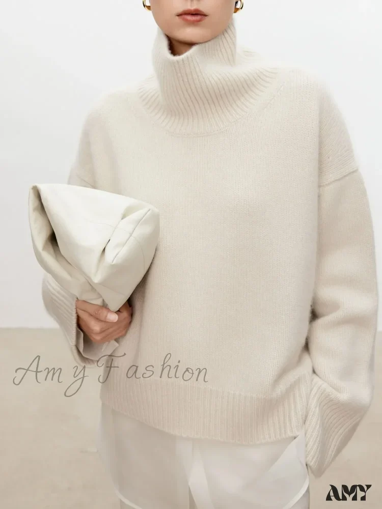 Female Loose Thick Languid Lazy Wind Pullover Knitting Base Wool Stylish Cozy Casual Sweater - Image 10