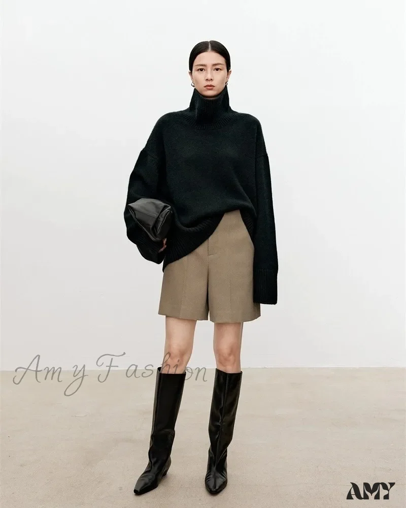 Female Loose Thick Languid Lazy Wind Pullover Knitting Base Wool Stylish Cozy Casual Sweater - Image 4