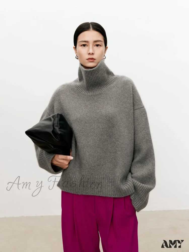 Female Loose Thick Languid Lazy Wind Pullover Knitting Base Wool Stylish Cozy Casual Sweater - Image 7