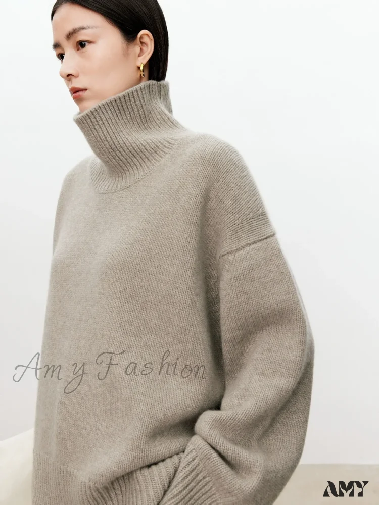 Female Loose Thick Languid Lazy Wind Pullover Knitting Base Wool Stylish Cozy Casual Sweater - Image 8