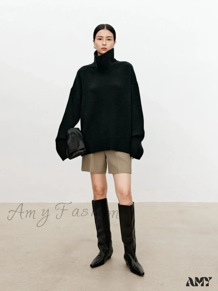 Female Loose Thick Languid Lazy Wind Pullover Knitting Base Wool Stylish Cozy Casual Sweater - Image 9