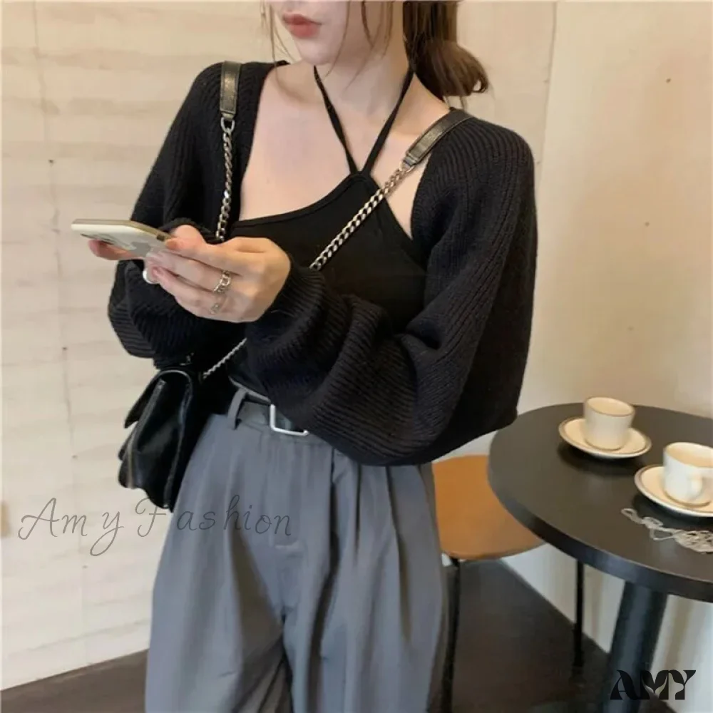 Amy Fashion - Female Solid Casual Chic Short Knitted Cardigans - Image 4