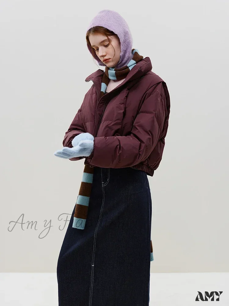 Filling Capacity Korean Style Casual Short Down Stand Collar Commuter Coat - Image 3