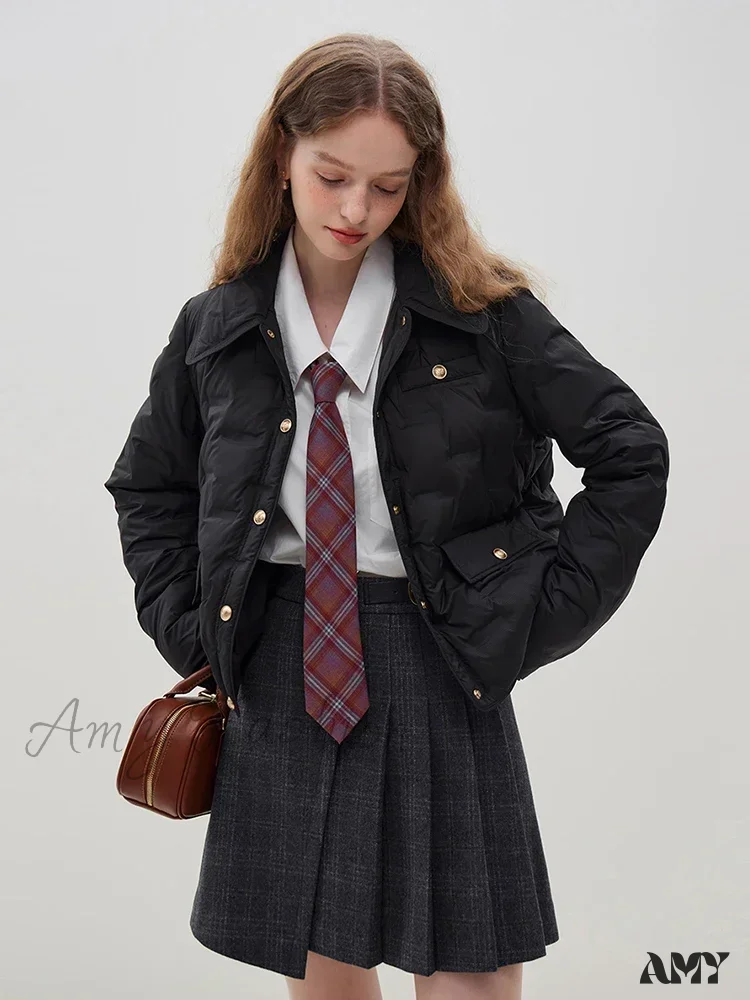 Filling Capacity Lightweight Thin Pink Short Down Shirt Style Coat - Image 3