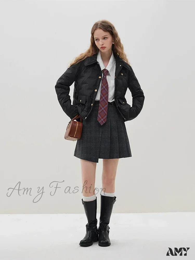 Filling Capacity Lightweight Thin Pink Short Down Shirt Style Coat - Image 6