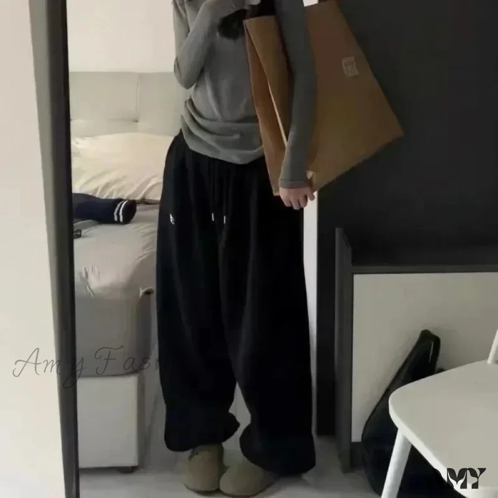 Fleece Sweat Oversized Harajuku Thick Wide Leg Pants - Image 2