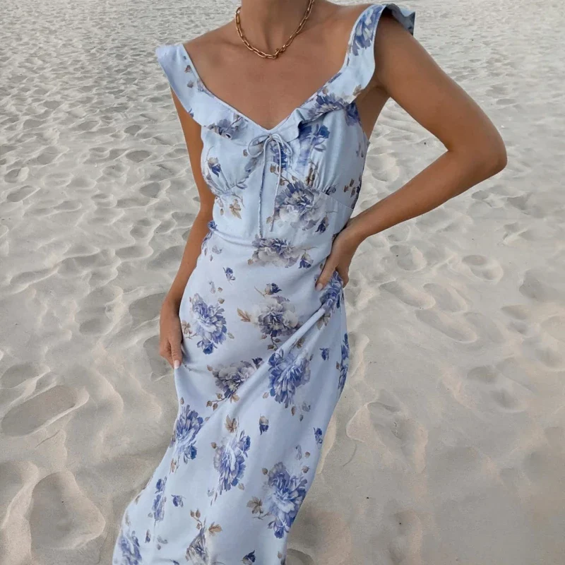 Floral Ruffle Off Shoulder Midi Dress - Image 5