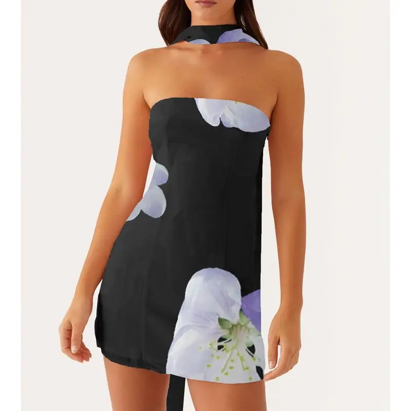 Floral Strapless Bodycon Vacation Dress - Image 4