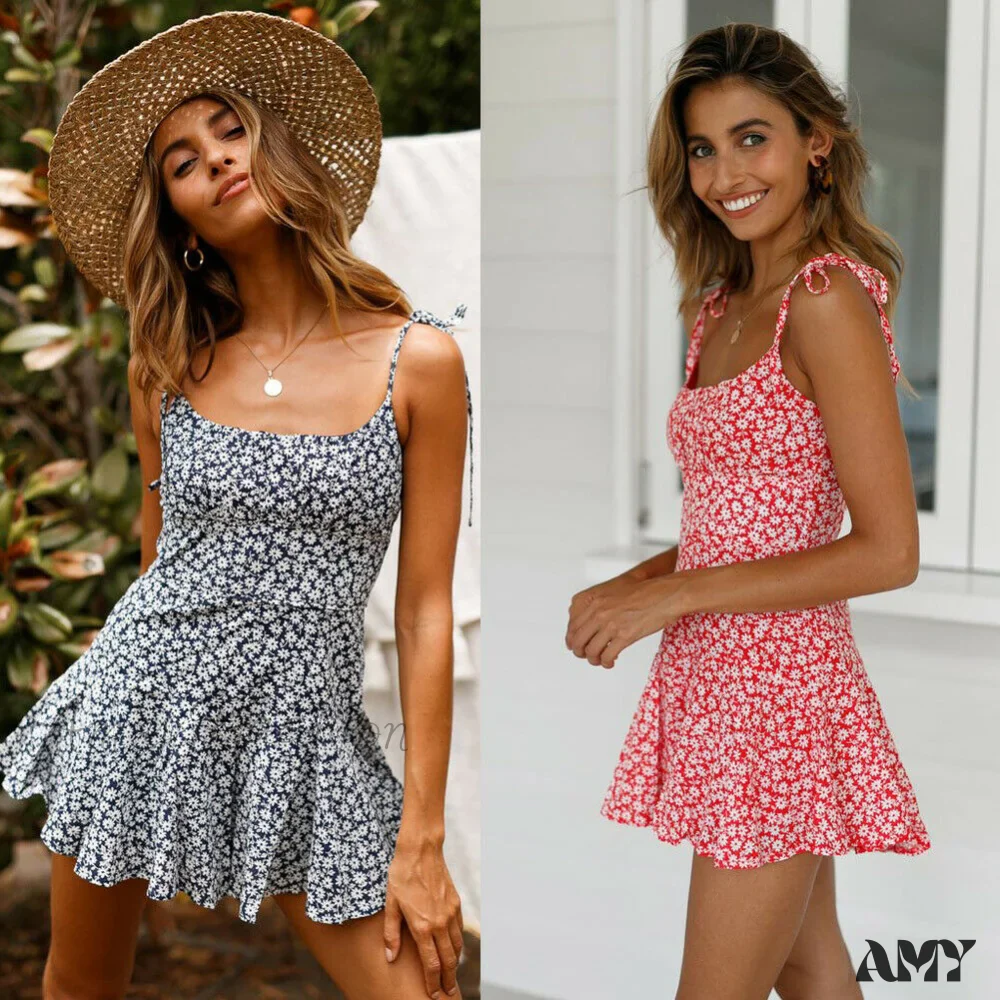 Amy Fashion - Flowers Print Vintage Bohemian Dresses - Image 2