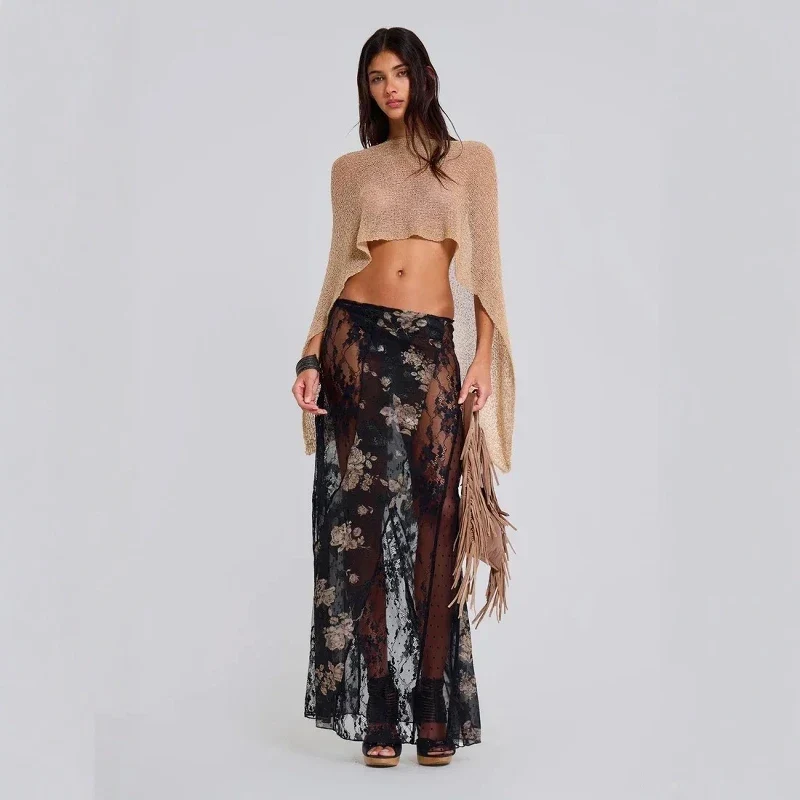 Gold Hollow Halter Knit Top - Image 5