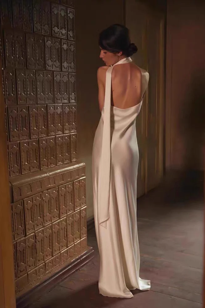 Halter High Waist Ruched Maxi Party Dress - Image 6