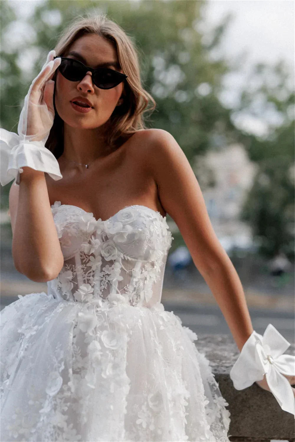 Heart Lace Appliques Mini Vacation Dress - Image 5