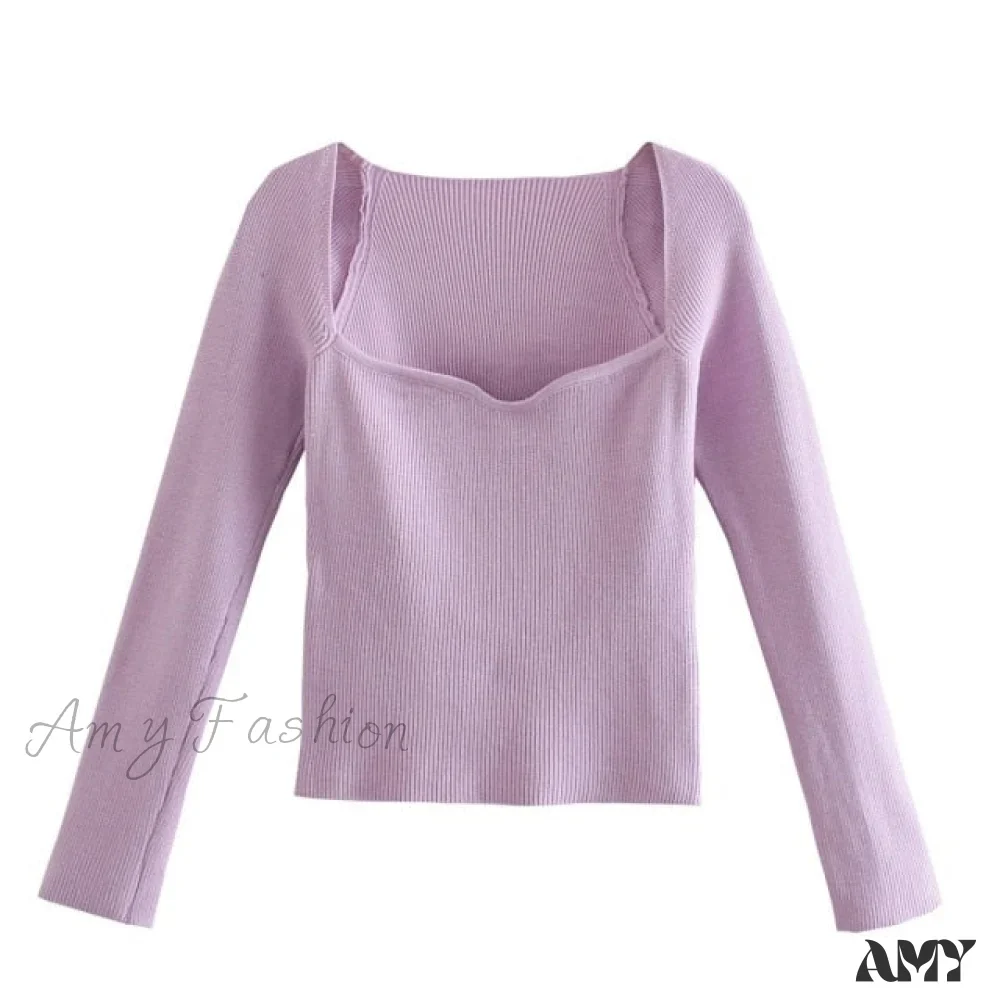 Amy Fashion - Casual Fashion Slim-fit Tight Knitted Sweaters - Image 4