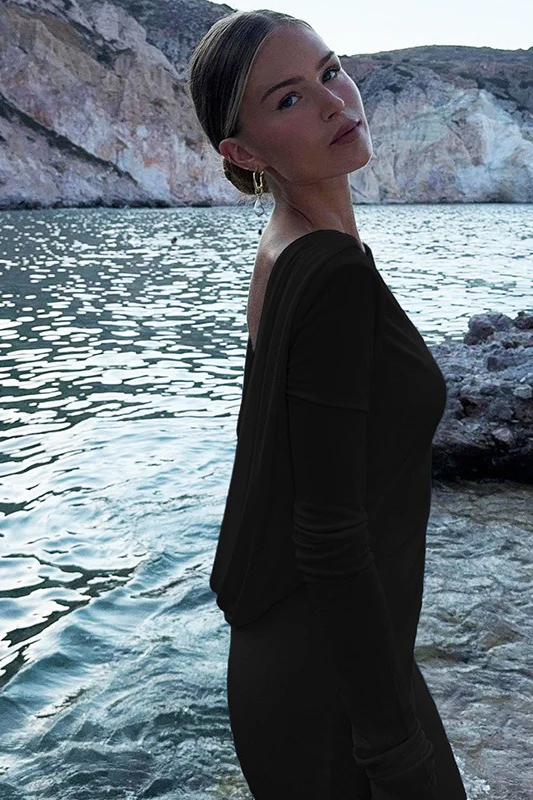 High-End Long Sleeve Backless Slim Party Dress - Image 6