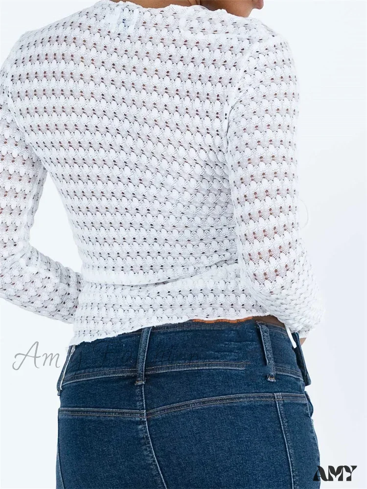 Amy Fashion - Hollow Out Irregular Hem Retro Ruched T-Shirts - Image 5