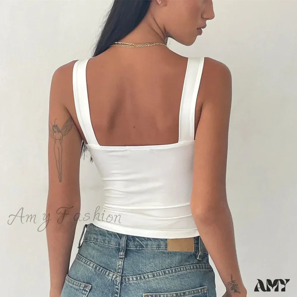 Hollow Out Sexy Basic Sleeveless Backless Slim Bodycon Streetwear Crop Top - Image 2