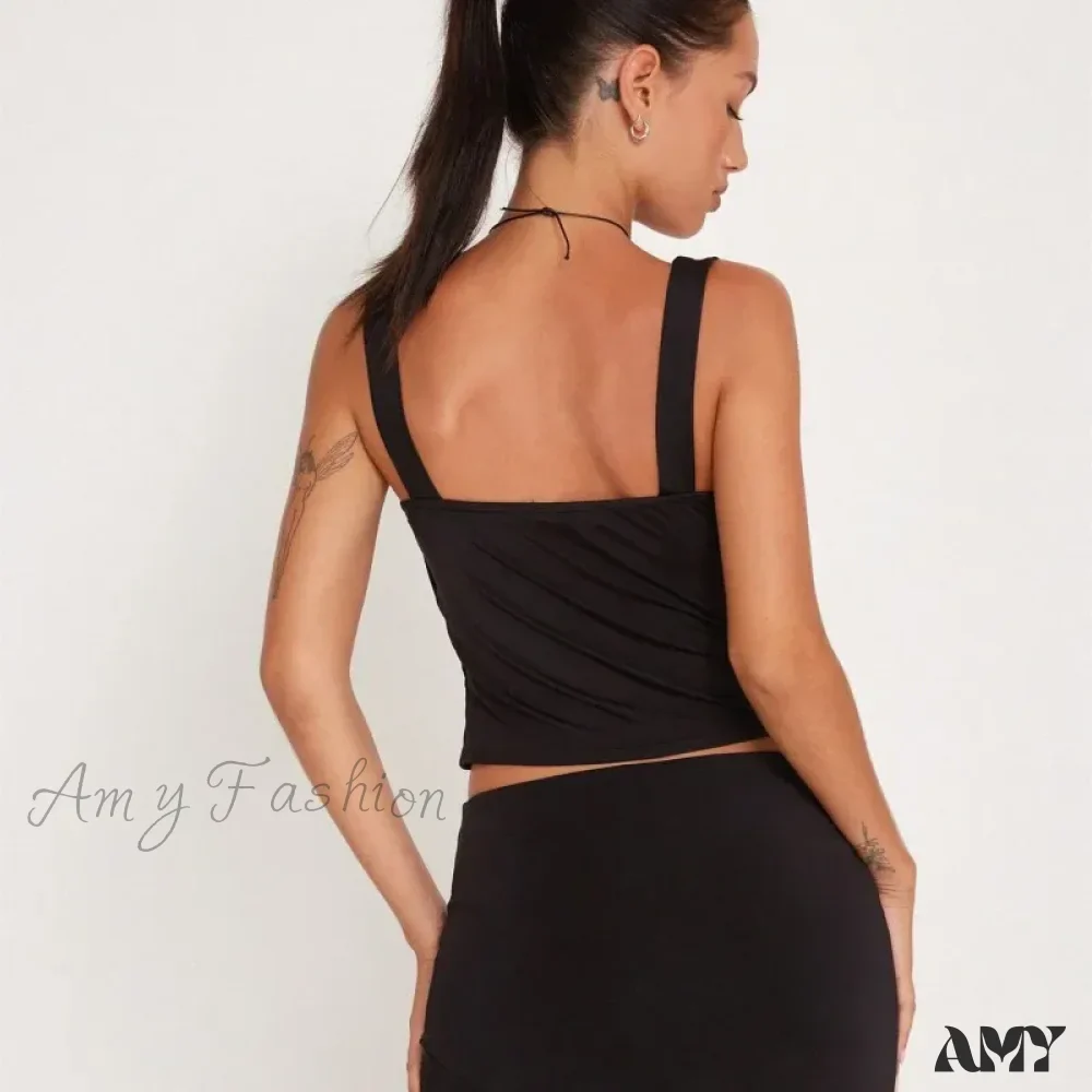 Hollow Out Sexy Basic Sleeveless Backless Slim Bodycon Streetwear Crop Top - Image 6
