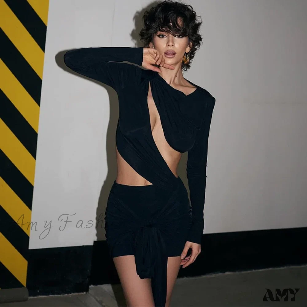 Amy Fashion - Irregular Sexy Cut Out Bodycon Dress - Image 6