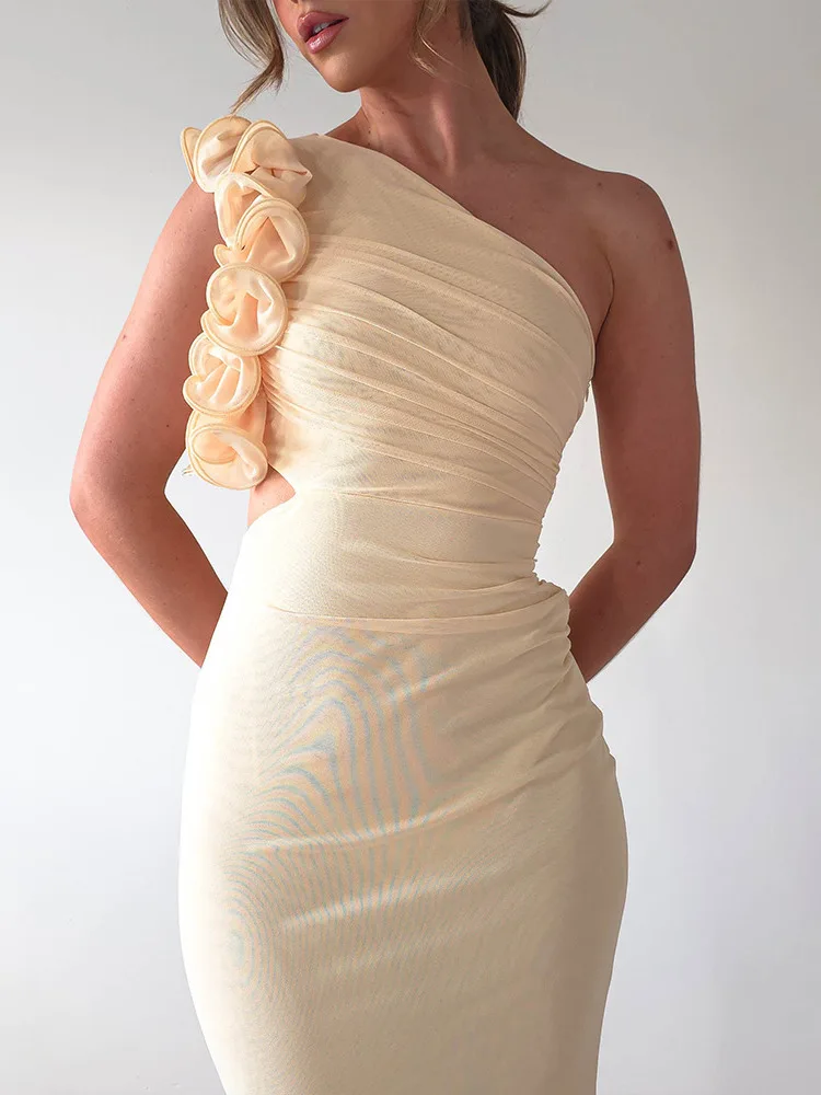 Knitted 3D Flower Floral Dress - Image 4
