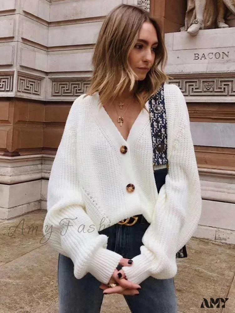 Amy Fashion - Knitted Fashion Autumn Long Sleeve Loose Cardigans - Image 9