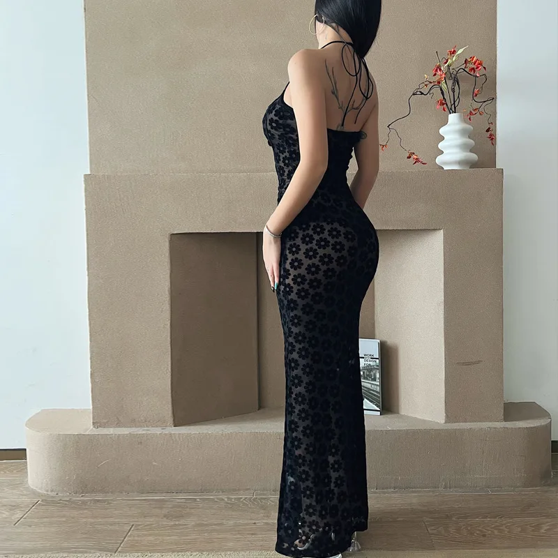 Lace Cross Halter Neck She Bodycon Dress - Image 4