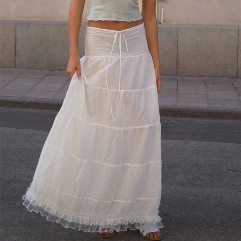 Lace Off Shoulder Long Skirt Two Piece Set - Image 5