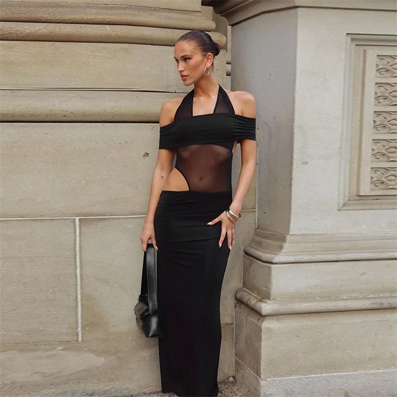 Lace Patchwork Cutout Slim Bodycon Dress - Image 4