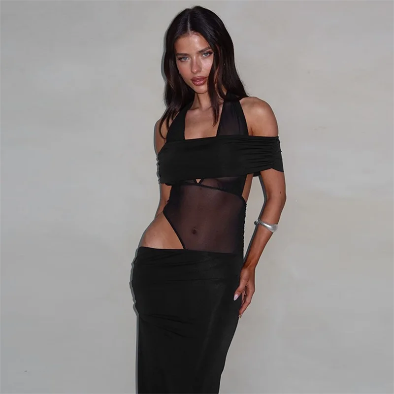 Lace Patchwork Cutout Slim Bodycon Dress - Image 5