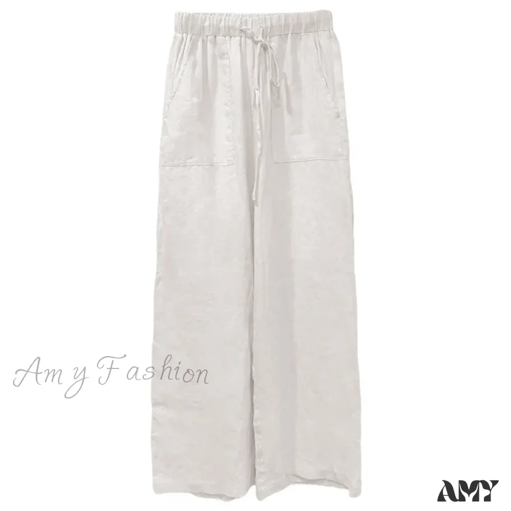 Lace-up Loose Elastic Casual Solid Streetwear Pants - Image 6