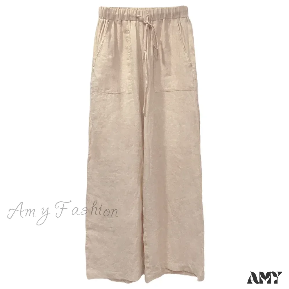 Lace-up Loose Elastic Casual Solid Streetwear Pants - Image 7