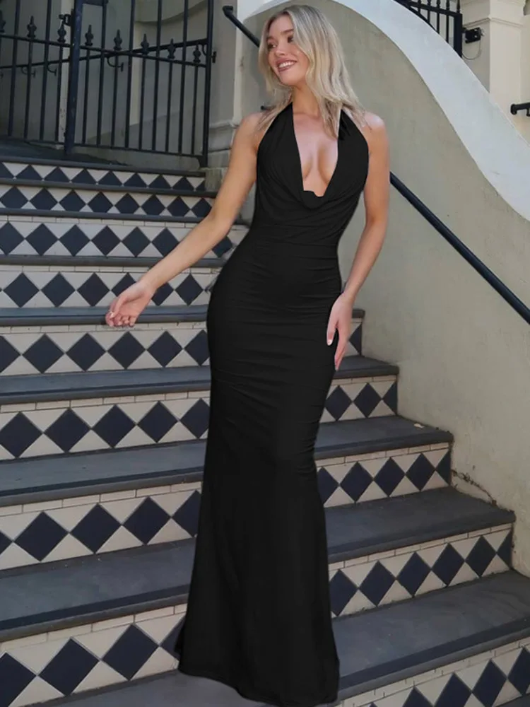 Lace Up Off Shoulder Maxi Dress - Image 4
