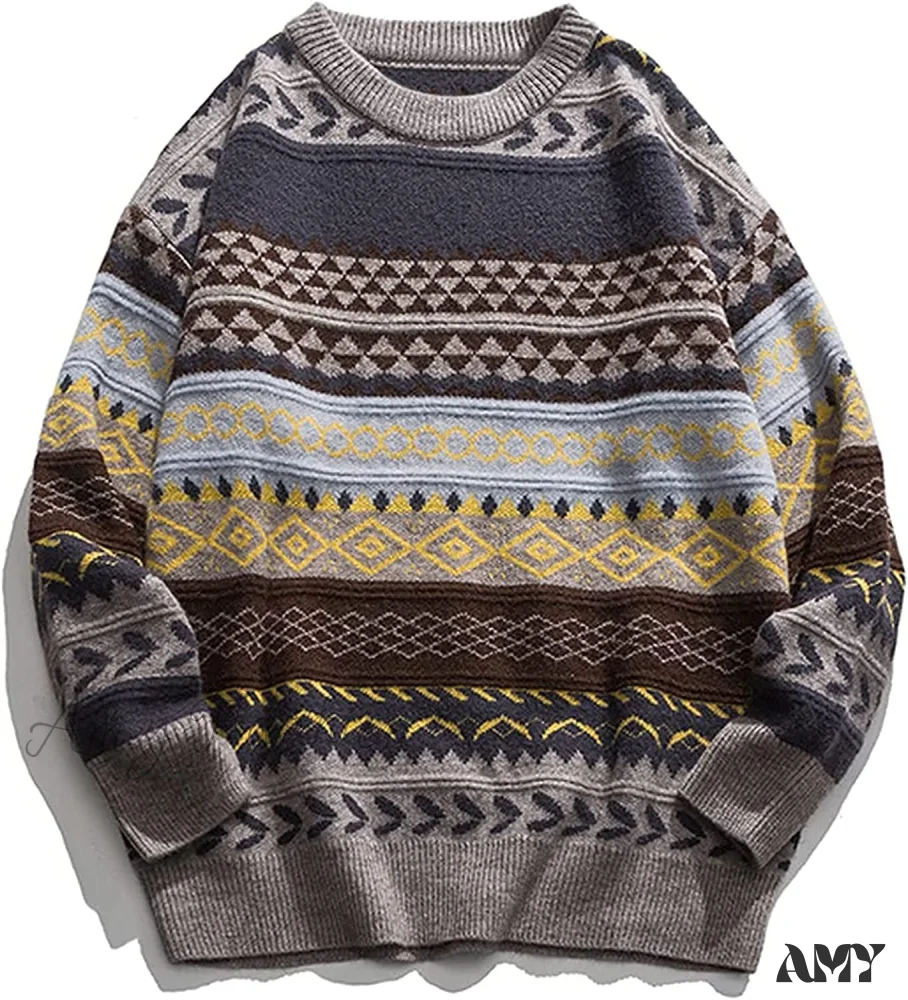 Amy Fashion - Ladies Autumn/Winter Retro Striped Sweater - Image 10